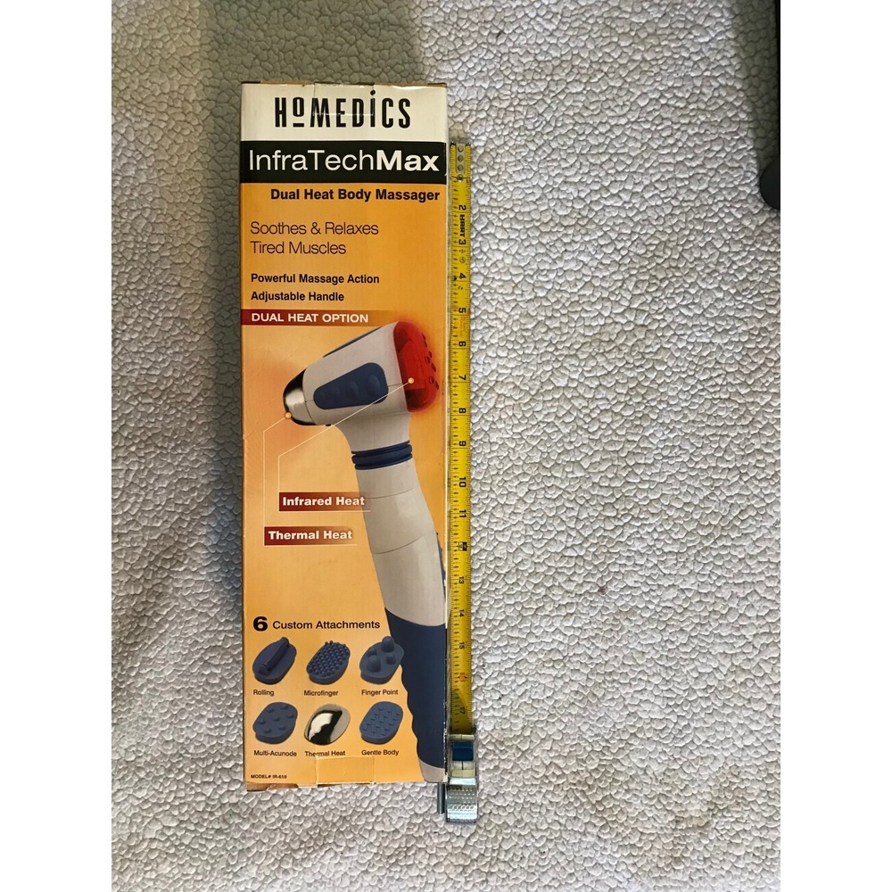 HoMedics InfraTech Max Dual Heat Body Massager IR-610 Handheld 6 Attachments